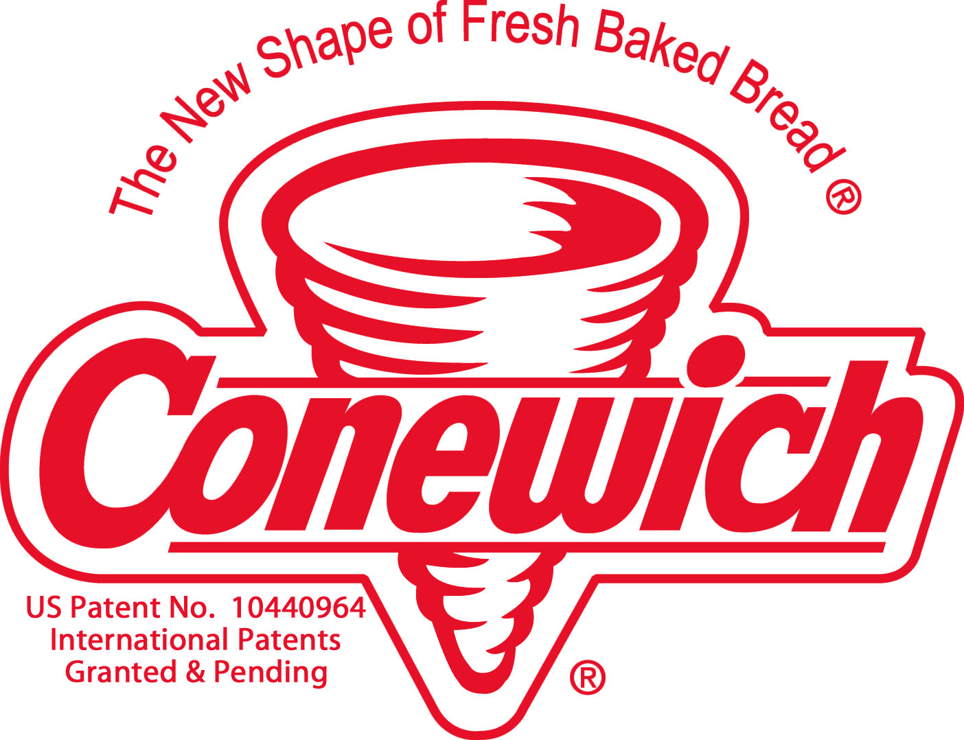 Conewich Logo White Background Red Lettering